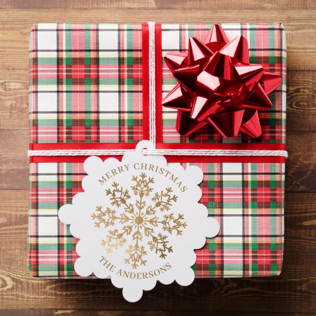 Elegante Gold Snowflake Weihnachten Ornament Karte (Insitu (Geschenk))
