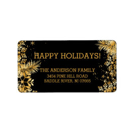 Elegante Gold Snowflakes Weihnachten Rücksendeadre Adressaufkleber