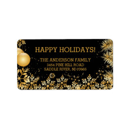Elegante Gold Snowflakes Weihnachten Rücksendeadre Adressaufkleber