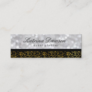 Elegante Gold-Speck mit Bokeh Mini Visitenkarte
