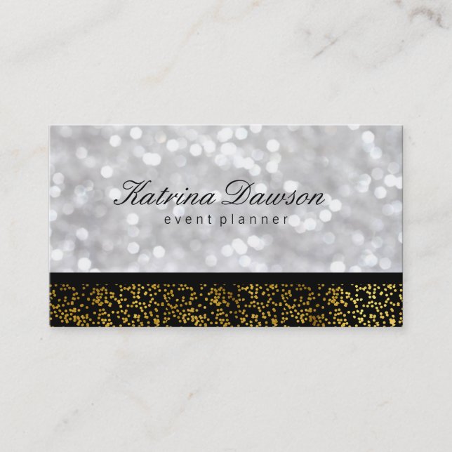 Elegante Gold-Speck mit Bokeh Visitenkarte (Vorderseite)