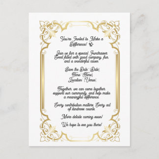Elegante Gold-Spendenaktion Karte zur Vorankündigu