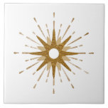 Elegante Gold-Sternexplosion | groß Fliese<br><div class="desc">Moderne, inspirierte Zierfliese mit Vintager Retrogoldene Sternexplosion, ergänzt durch moderne Sternexplosion-Designelemente. Einfache, saubere Sternexplosion in einer gold-weißen Farbpalette. Ein Entwurf einer koordinierenden Sammlung. Als Vorlage konzipiert, können Sie Ihr eigenes benutzerdefiniertes Design erstellen, indem Sie die angegebenen Felder verwenden, oder mit der Schaltfläche "Nachricht" können Sie den Designer um Hilfe kontaktieren....</div>