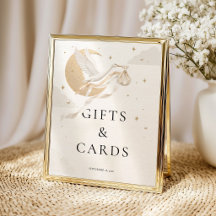 Elegante Gold-Storch-Baby-Shower-Geschenke und -Ka