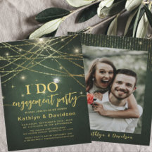 Elegante Gold String Lights I DO Engagement Party