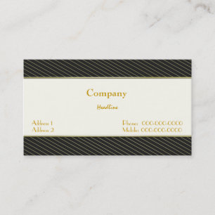 Elegante Gold Stripes Business Card Visitenkarte