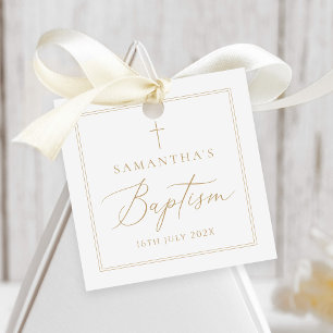 Elegante Gold-Tauf-Kalligrafie Geschenkanhänger