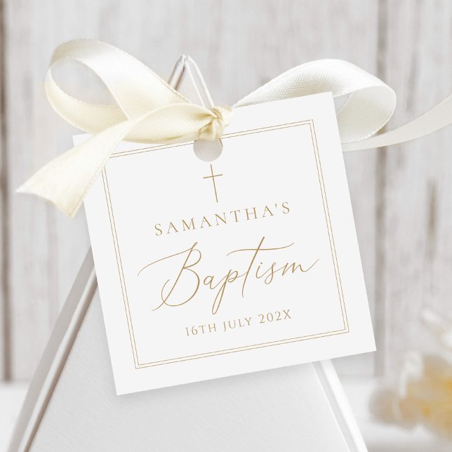 Elegante Gold-Tauf-Kalligrafie Geschenkanhänger (Von Creator hochgeladen)