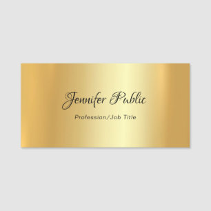 Elegante Gold Template Handgeschriebenes Skript Mo Namensschild