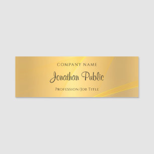 Elegante Gold Template Handgeschriebenes Skript Mo Namensschild