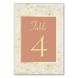 Elegante Gold Terracotta Tischnummer