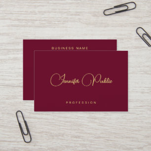 Elegante Gold Text Schrift Euro Größe Premium Seid Visitenkarte