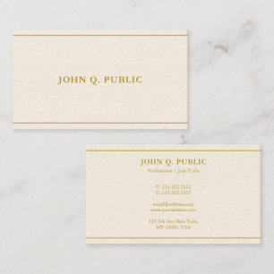 Elegante Gold Text Vorlage Luxus-Signatur Creme Visitenkarte
