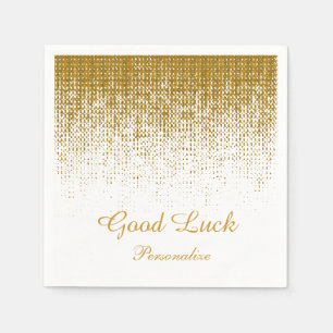 *Elegante Gold Textur Print auf weißem Hintergrund Serviette