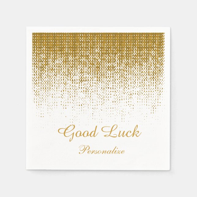 *Elegante Gold Textur Print auf weißem Hintergrund Serviette (Vorderseite)