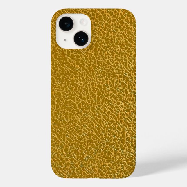 Elegante Gold Texture Protective Case-Mate iPhone 14 Hülle (Rückseite)