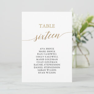 Elegante Gold Tischnummer 16 Seating Chart