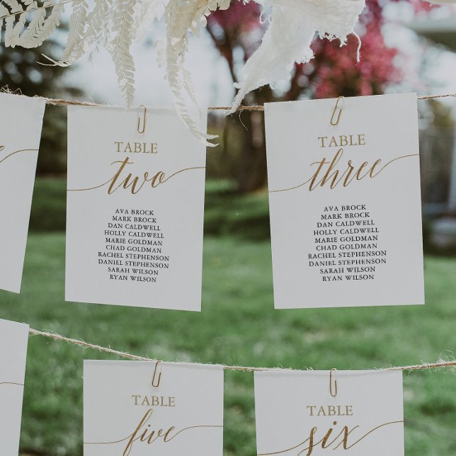 Elegante Gold Tischnummer 3 Sitzkarte (Von Creator hochgeladen)