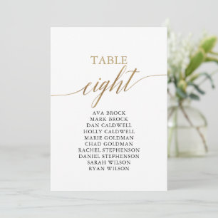 Elegante Gold Tischnummer 8 Seating Chart