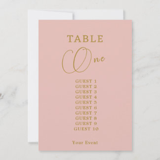 Elegante Gold Tischnummer Seating Chart