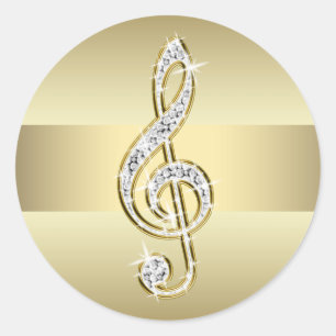 Elegante Gold Treble Clef Stickers