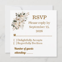 Elegante Gold-Typografie-Hochzeits-RSVP-Antwortkar
