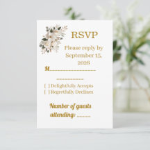 Elegante Gold-Typografie-Hochzeits-RSVP-Antwortkar