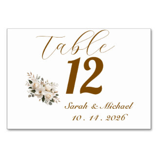 Elegante Gold-Typografie Minimalistische Hochzeits Tischnummer