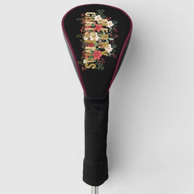 Elegante Gold Typography Merry Christmas  Golf Headcover (Vorderseite)