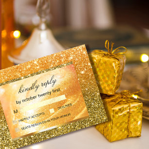 Elegante Gold UAWG   Glitzer und Perl Dankeskarte
