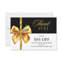 Elegante Gold und Black Business Dankeschön Card