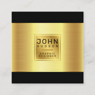 Elegante Gold- und Black-Business-Karte mit Goldwä Quadratische Visitenkarte