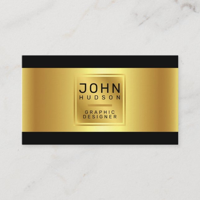 Elegante Gold- und Black-Business-Karte Visitenkarte (Vorderseite)