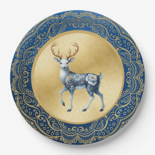 Elegante Gold- und Blaue Teller