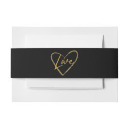 Elegante Gold- und Coppertone Foil Liebe Schwarz Einladungsbanderole