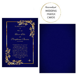 Elegante Gold- und Dunkelblau-Hochzeitskarte Platzkarte