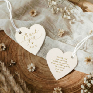 Elegante Gold- und Elfenbeinhochzeits-Dankeschön-A Geschenkanhänger