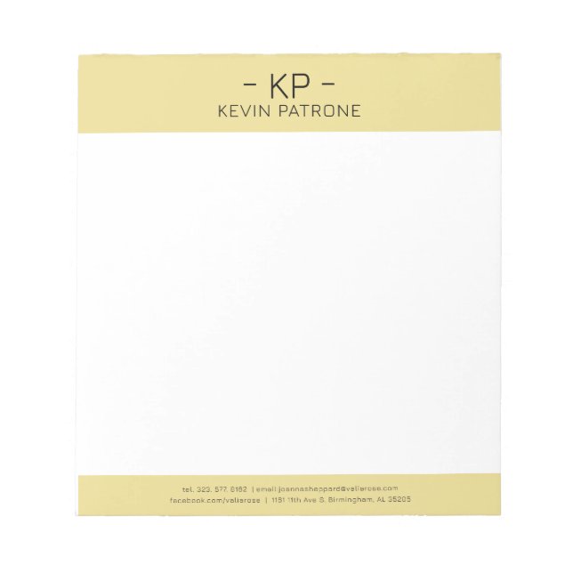 Elegante Gold und Graue Minimalistische Typografie Notizblock (Vorderseite)