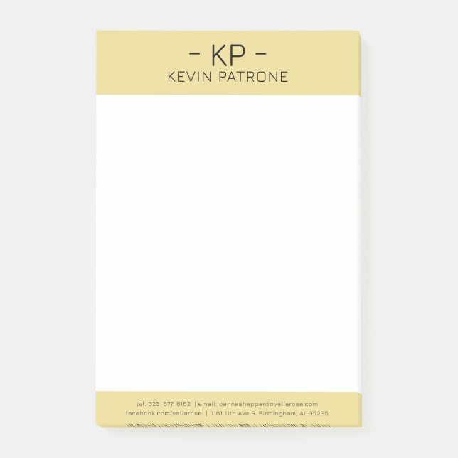 Elegante Gold und Graue Minimalistische Typografie Post-it Klebezettel (Vorderseite)