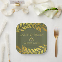 Elegante Gold- und Grüne Hochzeit