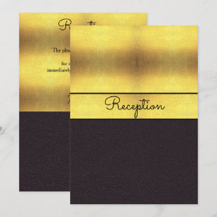 Elegante Gold- und Schwarz-Hochzeitsfeier Einladung