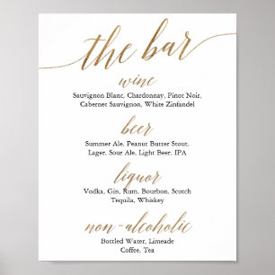 Elegante Gold- und Schwarz-Kalligrafie-Hochzeit Th Poster