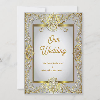 Elegante Gold- und Silberhochzeits-Einladung – Ver Einladung