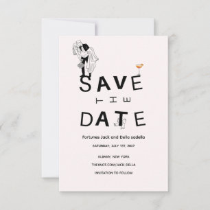 Elegante Gold- und Weiß-Fest-Halten-Karte Save The Date