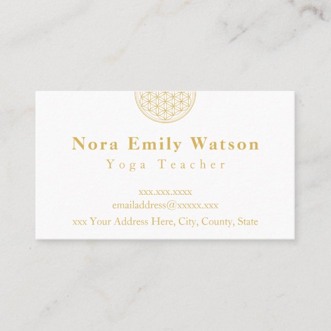 Elegante Gold und White Mandala Business Card Visitenkarte (Vorderseite)