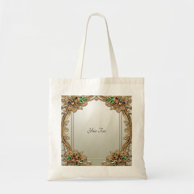 Elegante Gold Verziert Tote Bag Tragetasche (Vorne)