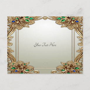 Elegante Gold Verzierte Postkarte