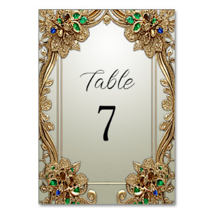Elegante Gold Verzierte Tischnummer