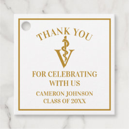 Elegante Gold Veterinary School Graduation Party Geschenkanhänger