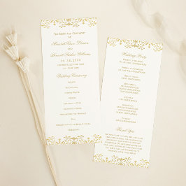 Elegante Gold Vintag Glamour Hochzeit Programm